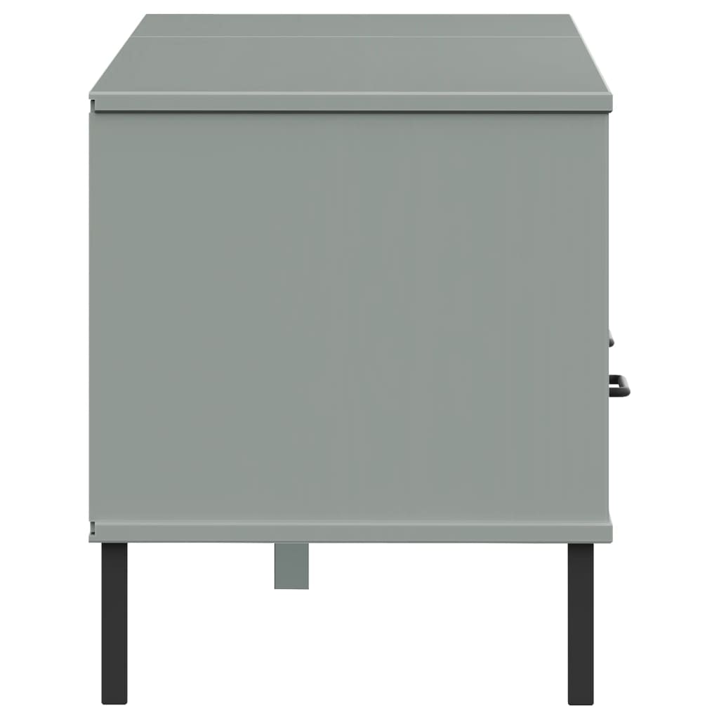 Mueble de TV Oslo 2 cajones + armario + compartimento madera de pino gris 46,5x158x40 cm