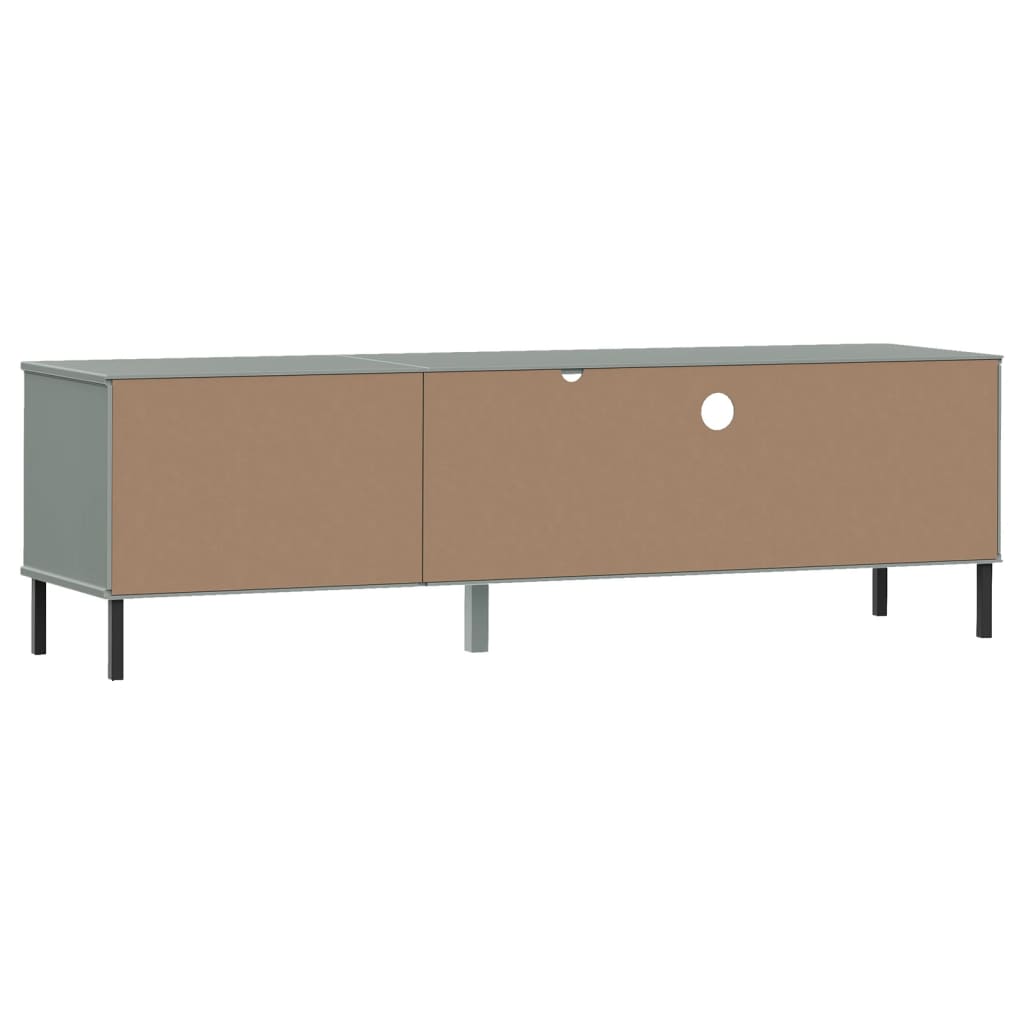Mueble de TV Oslo 2 cajones + armario + compartimento madera de pino gris 46,5x158x40 cm