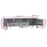 Mueble de TV Oslo 2 cajones + armario + compartimento madera de pino gris 46,5x158x40 cm