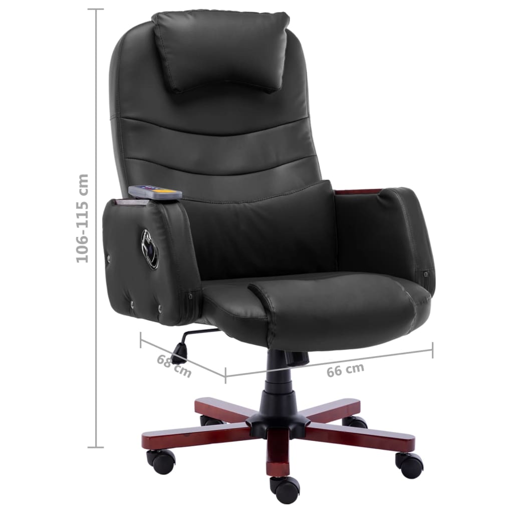 Silla de oficina Stroom función masaje reclinable negro 106-115x66x68 cm