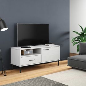 Mueble de TV Oslo cajón + compartimento + armario madera de pino 46,5x106x40 cm
