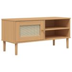Mueble bajo de TV Senja 1 cajón + 2 huecos natural 49x106x40 cm 2