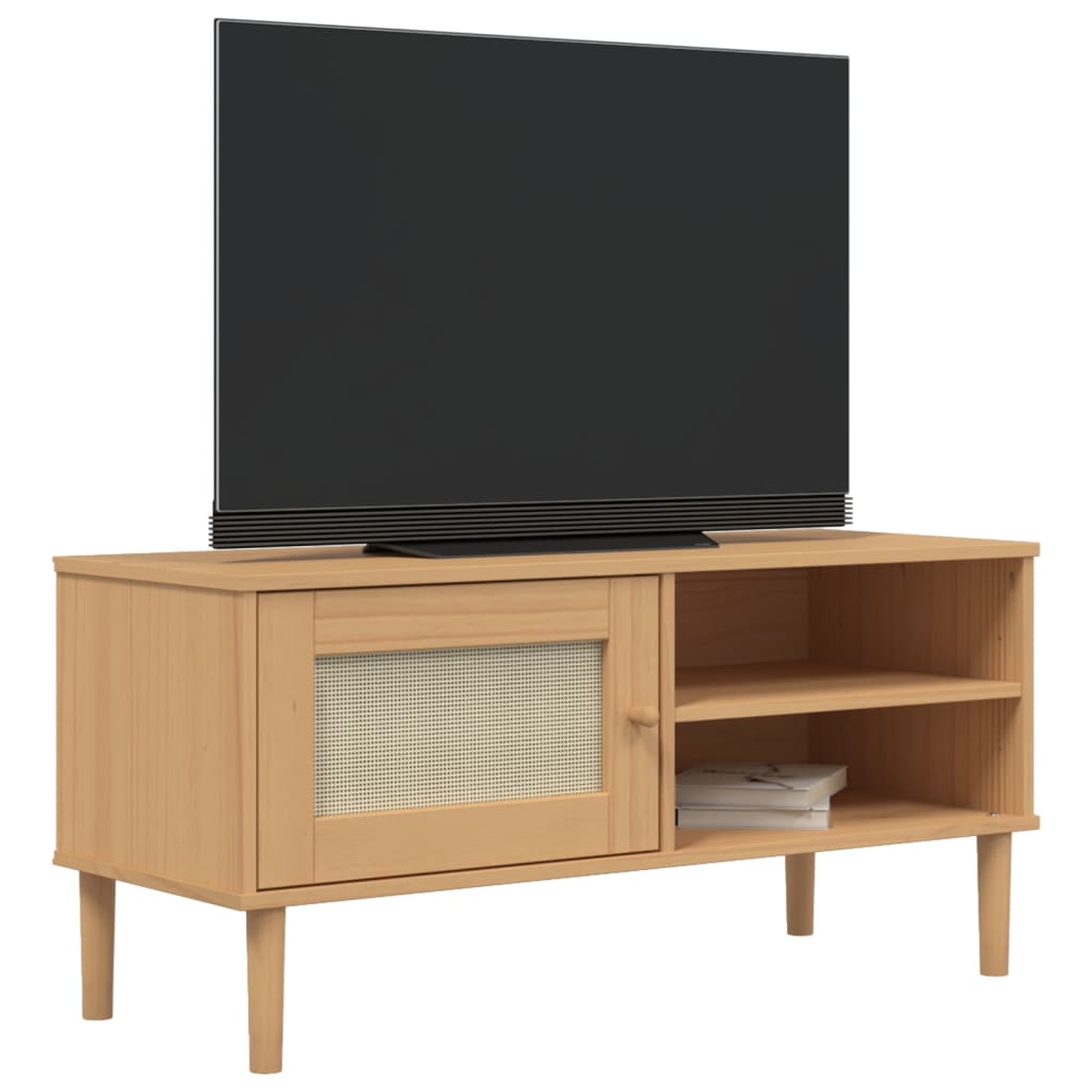 Mueble bajo de TV Senja 1 cajón + 2 huecos natural 49x106x40 cm 3