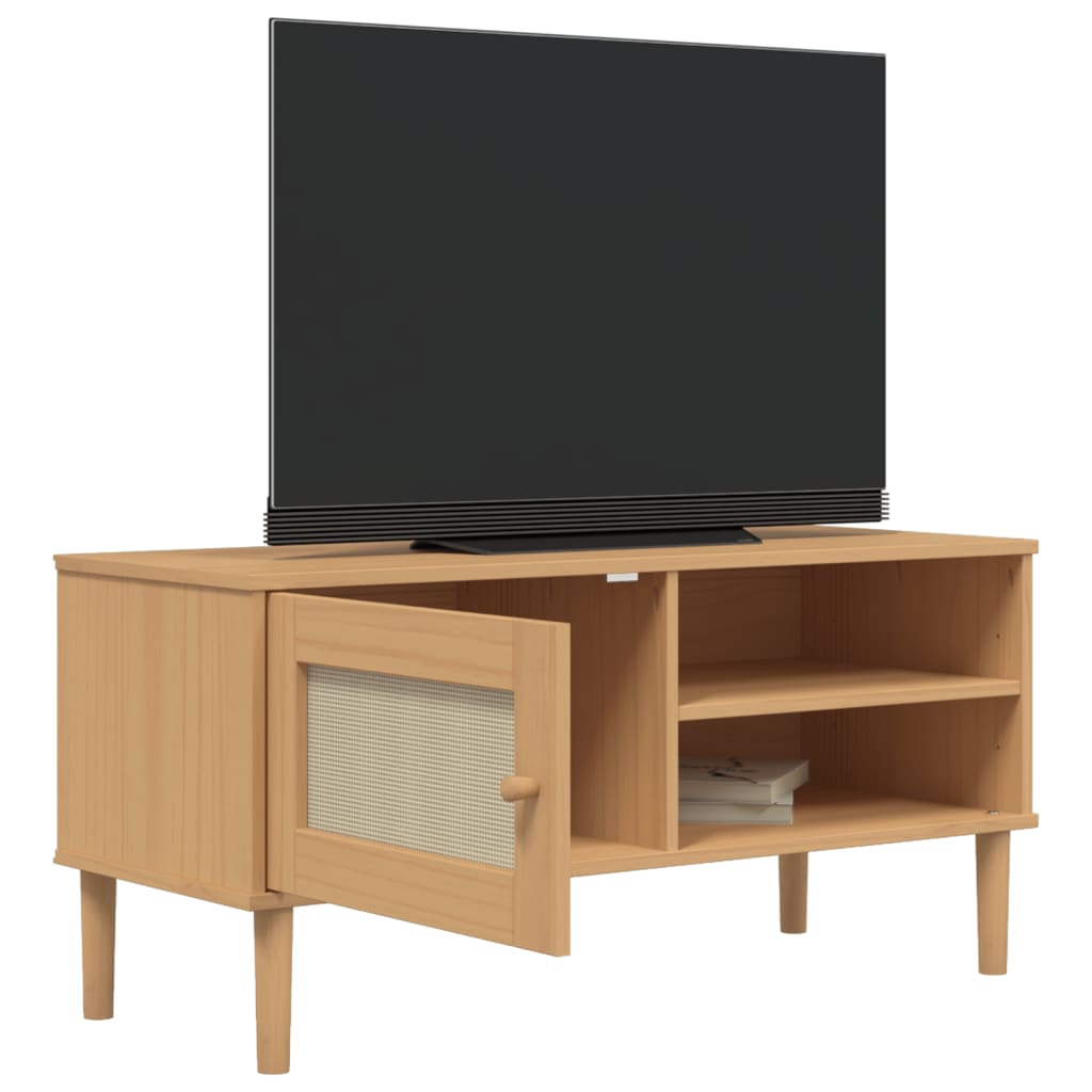 Mueble bajo de TV Senja 1 cajón + 2 huecos natural 49x106x40 cm 4