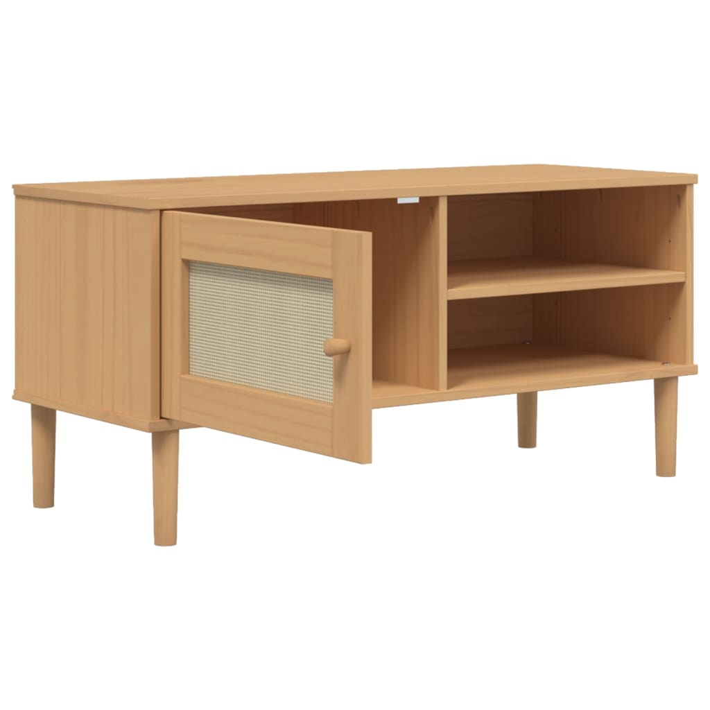 Mueble bajo de TV Senja 1 cajón + 2 huecos natural 49x106x40 cm 6