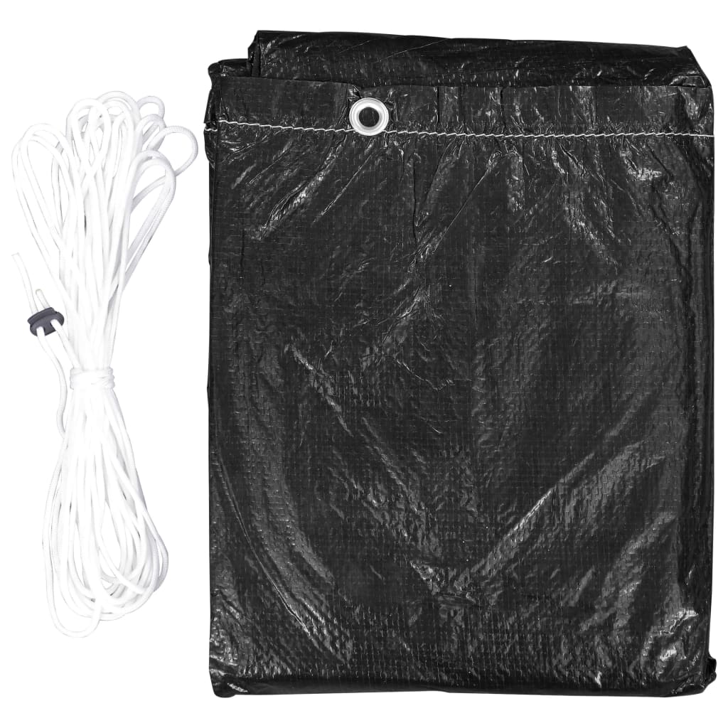 Funda para muebles de jardín 10 ojales aluminio negro Ø325x90 cm
