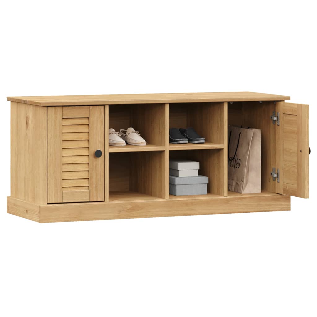 Banco zapatero Vigo 4 huecos + 2 puertas natural 45x106x35 cm 3