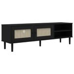 Mueble bajo de TV Senja 2 puertas + 2 huecos negro 49x158x40 cm 2