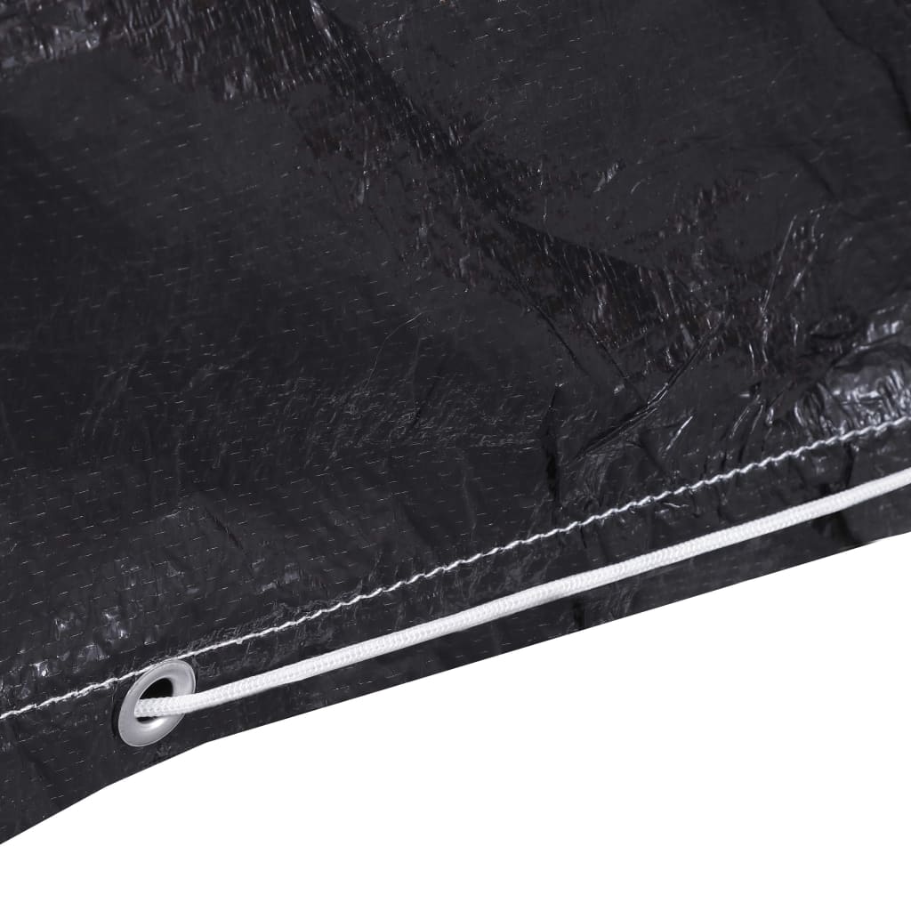 Funda para muebles de jardín 10 ojales aluminio negro Ø205x90 cm