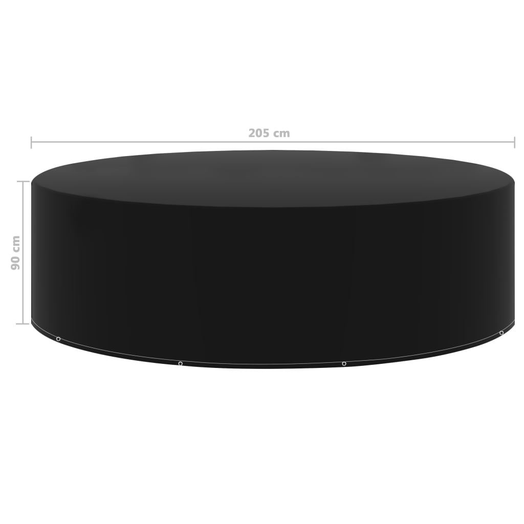 Funda para muebles de jardín 10 ojales aluminio negro Ø205x90 cm