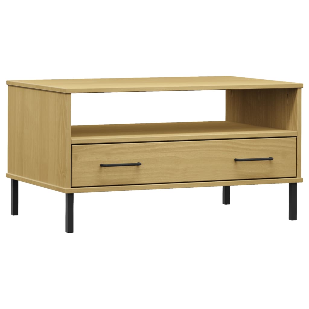 Mesa de centro Oslo 1 cajón marrón 45x85x50 cm