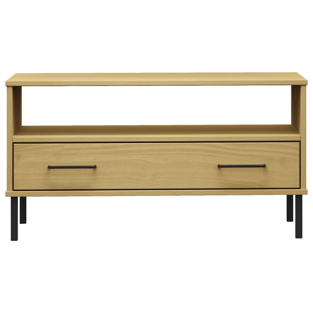 Mesa de centro Oslo 1 cajón marrón 45x85x50 cm 4