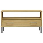 Mesa de centro Oslo 1 cajón marrón 45x85x50 cm 4
