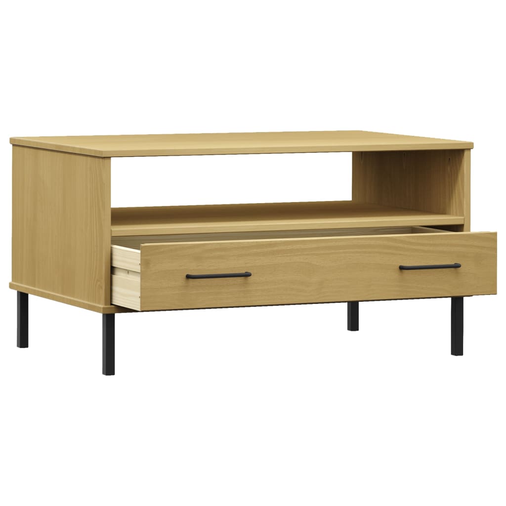 Mesa de centro Oslo 1 cajón marrón 45x85x50 cm 5