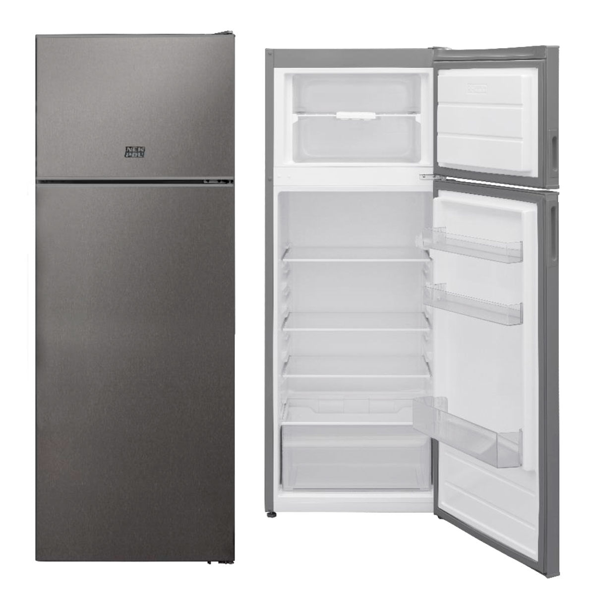 Frigorífico de 2 puertas New Pol NWFR144X Less Frost 213L E inox 145 cm 3