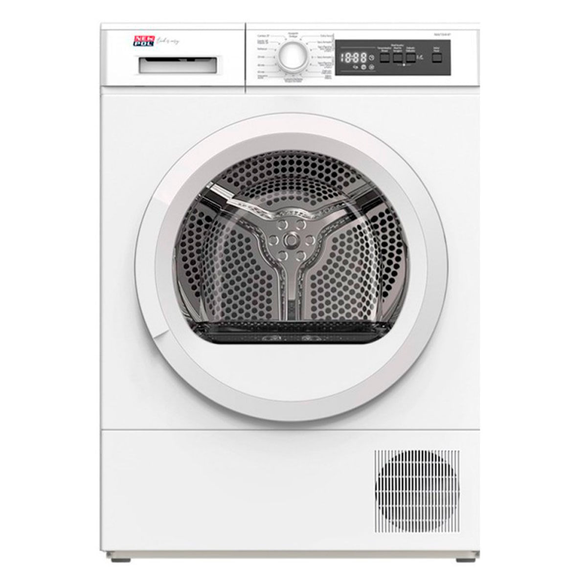 Secadora con bomba de calor New Pol NWT84HP 8kg 15 programas A+ blanco 84,5 cm