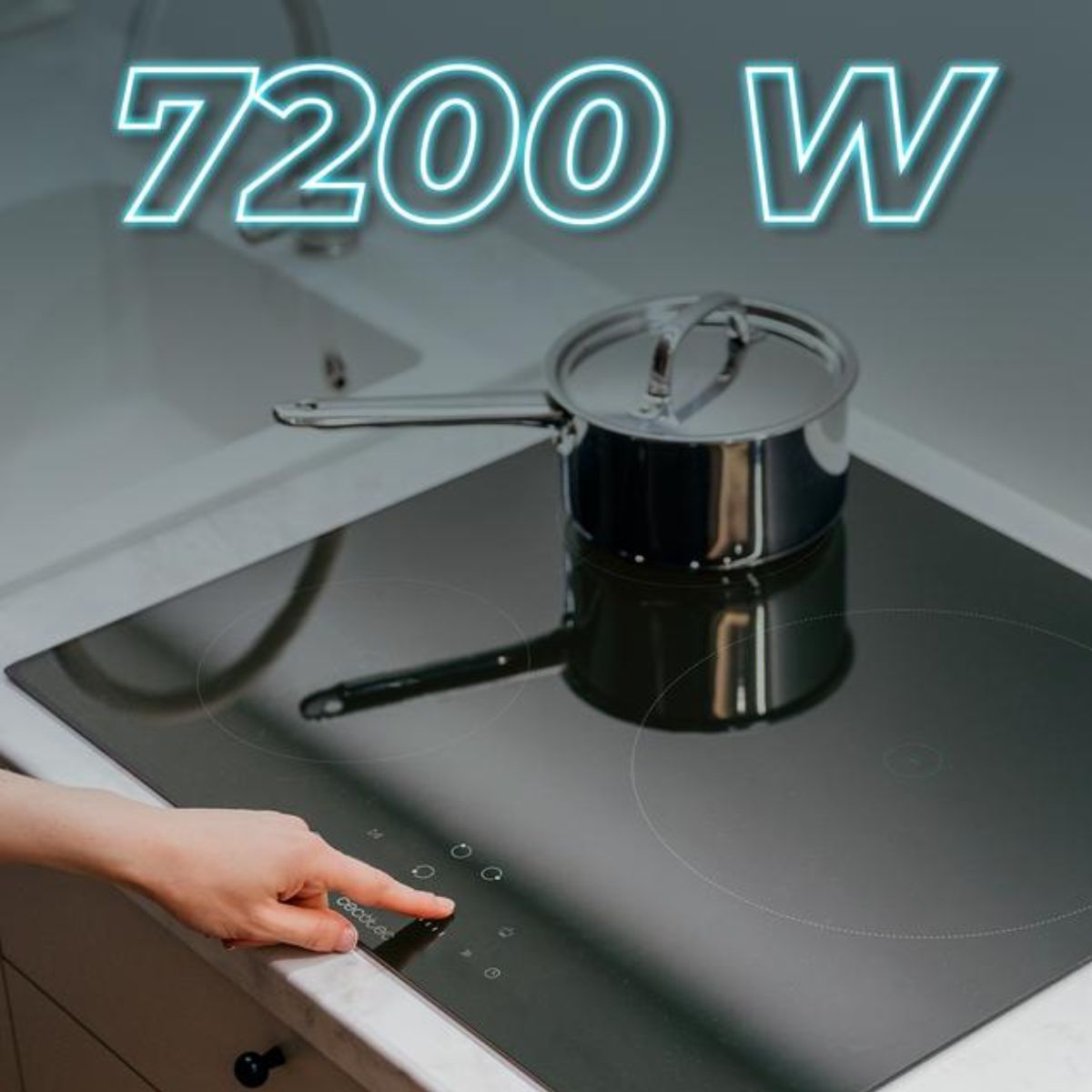 Placa-de-induccion-Cecotec-Bolero-Squad-I-3200-3-fuegos-7200W-9-niveles-negro-59-cm
