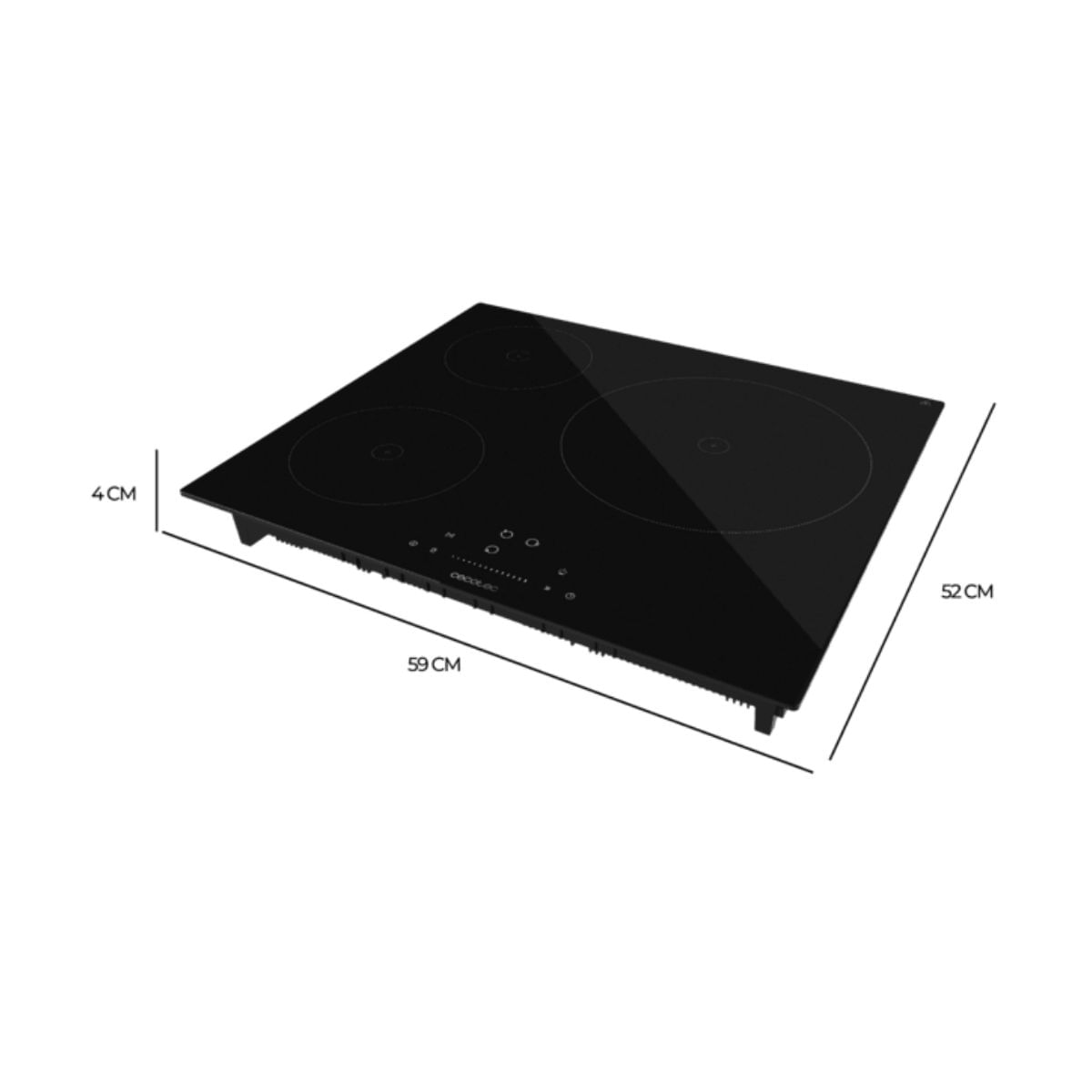 Placa-de-induccion-Cecotec-Bolero-Squad-I-3200-3-fuegos-7200W-9-niveles-negro-59-cm-medidas