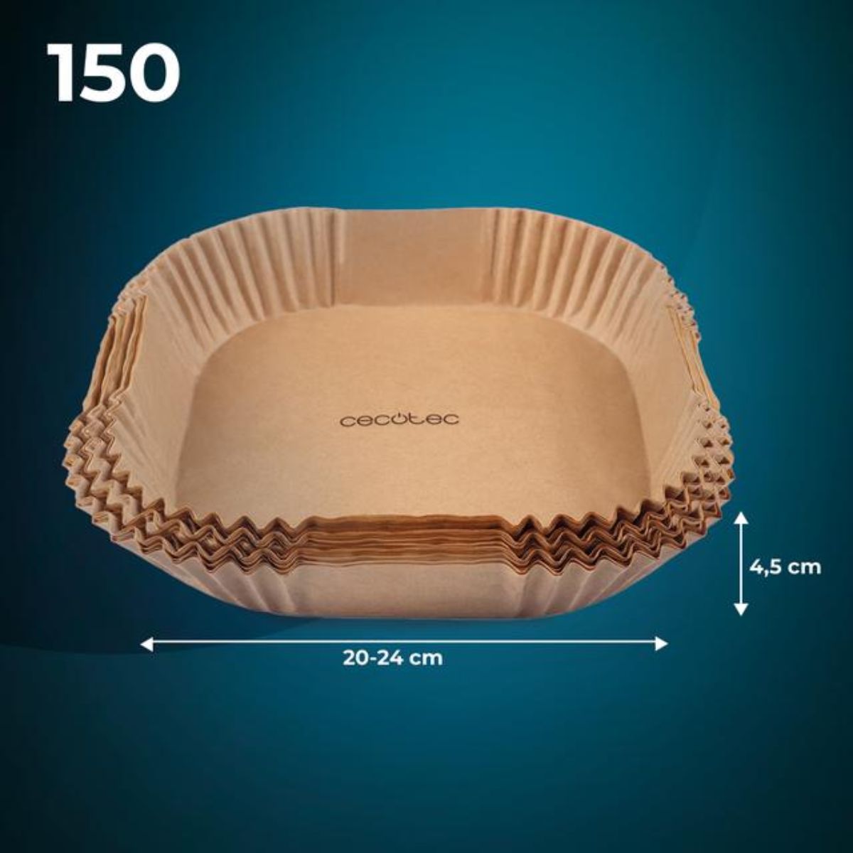 Pack-de-150-papeles-para-freidora-Cecotec-Cecofry-Paper-Pack-Accesories-5-65L-medidas