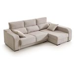 Sofá chaiselongue Zafiro 3 plazas con arcón frente derecho beige 110x225x140 cm 2