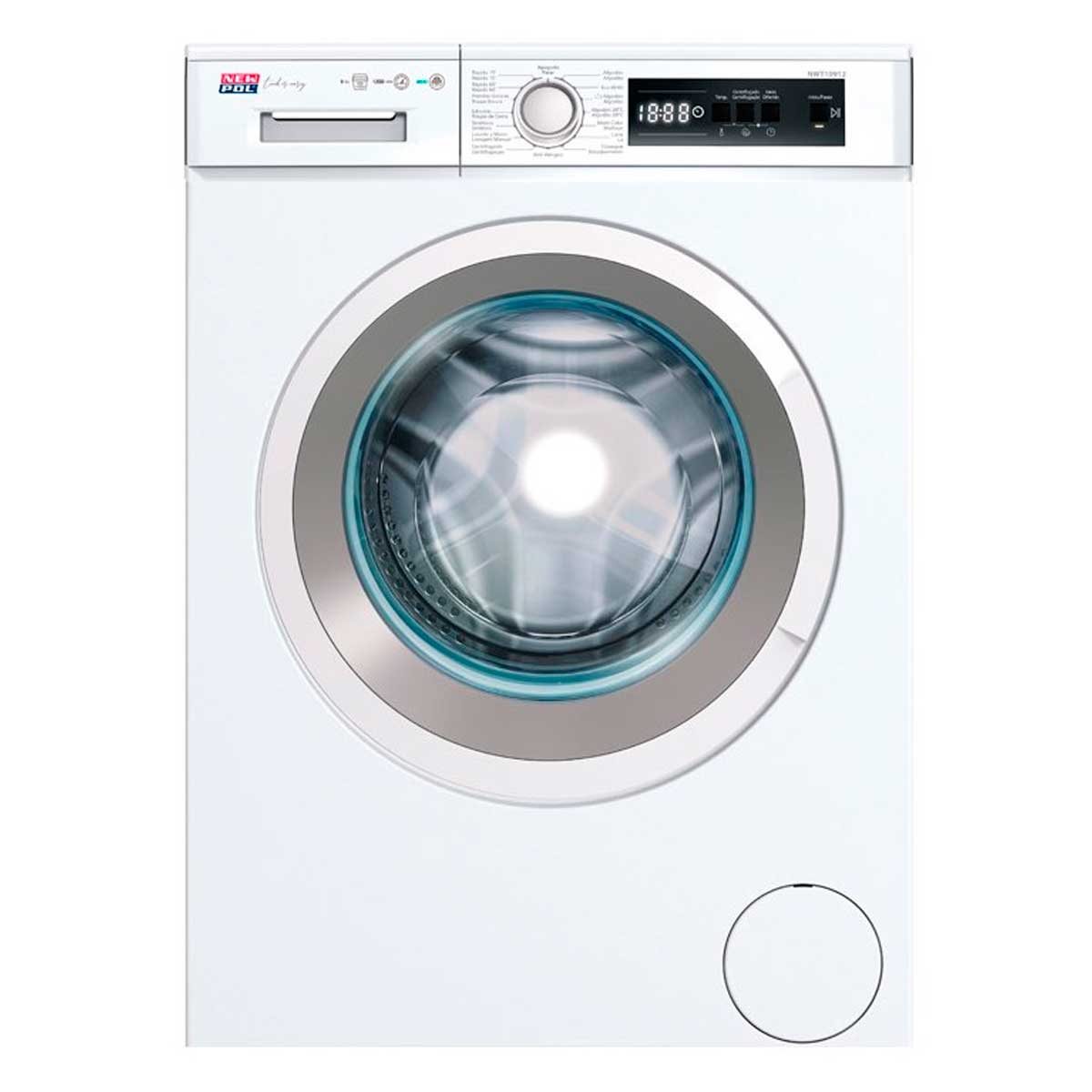 Lavadora New Pol NWT10912 9kg 1200 rpm WiFi motor Digital Drive A blanco 84,5 cm