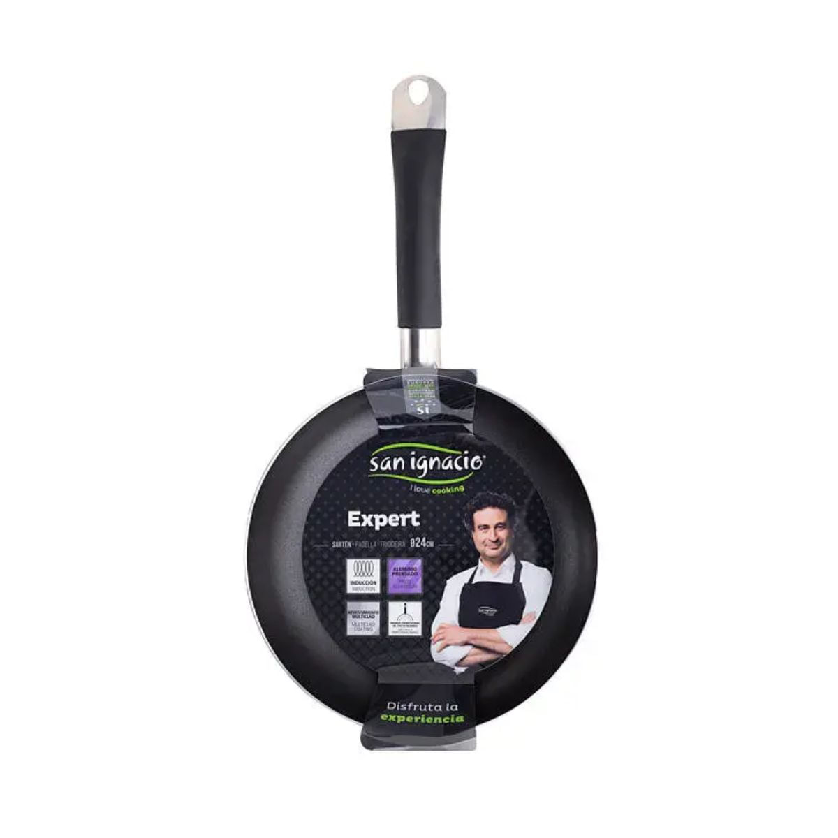 Sarten-San-Ignacio-Expert-aluminio-prensado-antiadherente-negro-Ø24-cm