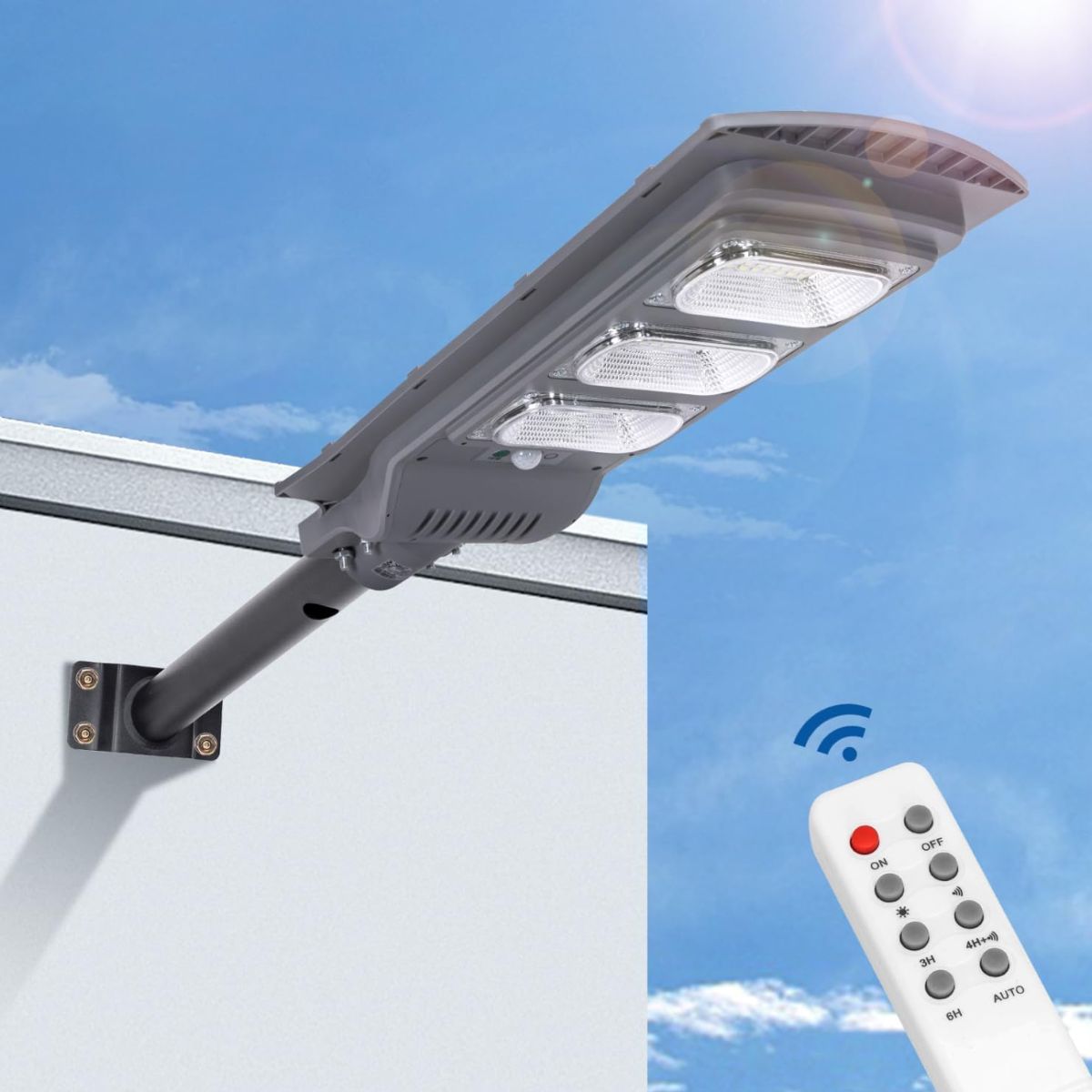 Farola-solar-Aigostar-150W-foco-solar-LED-con-mando-a-distancia-