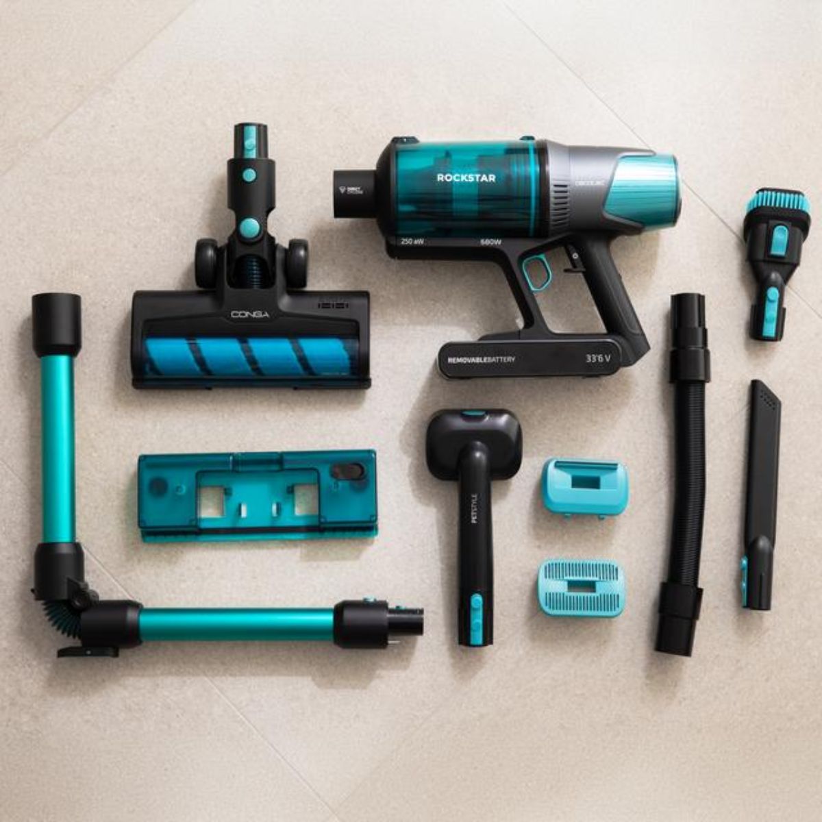 Aspirador-escoba-Cecotec-Conga-Rockstar-7500-Astral-ErgoWet-Animal-T-4-en-1-680W-90--negro-azul-accesorios