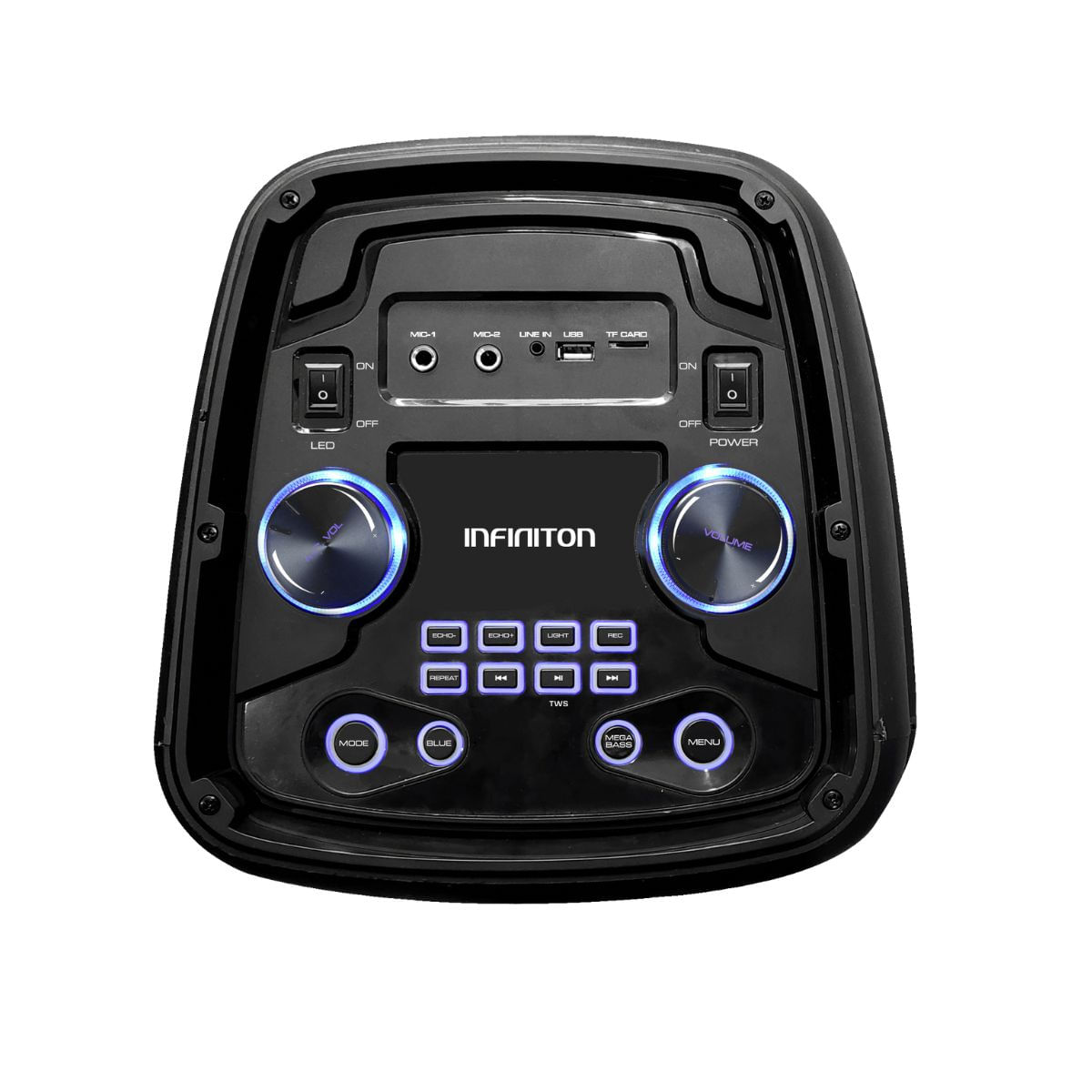 Altavoz-portatil-Infiniton-Party-EQ20-180W-con-luz-LED-bluetooth-negro-66-cm-control
