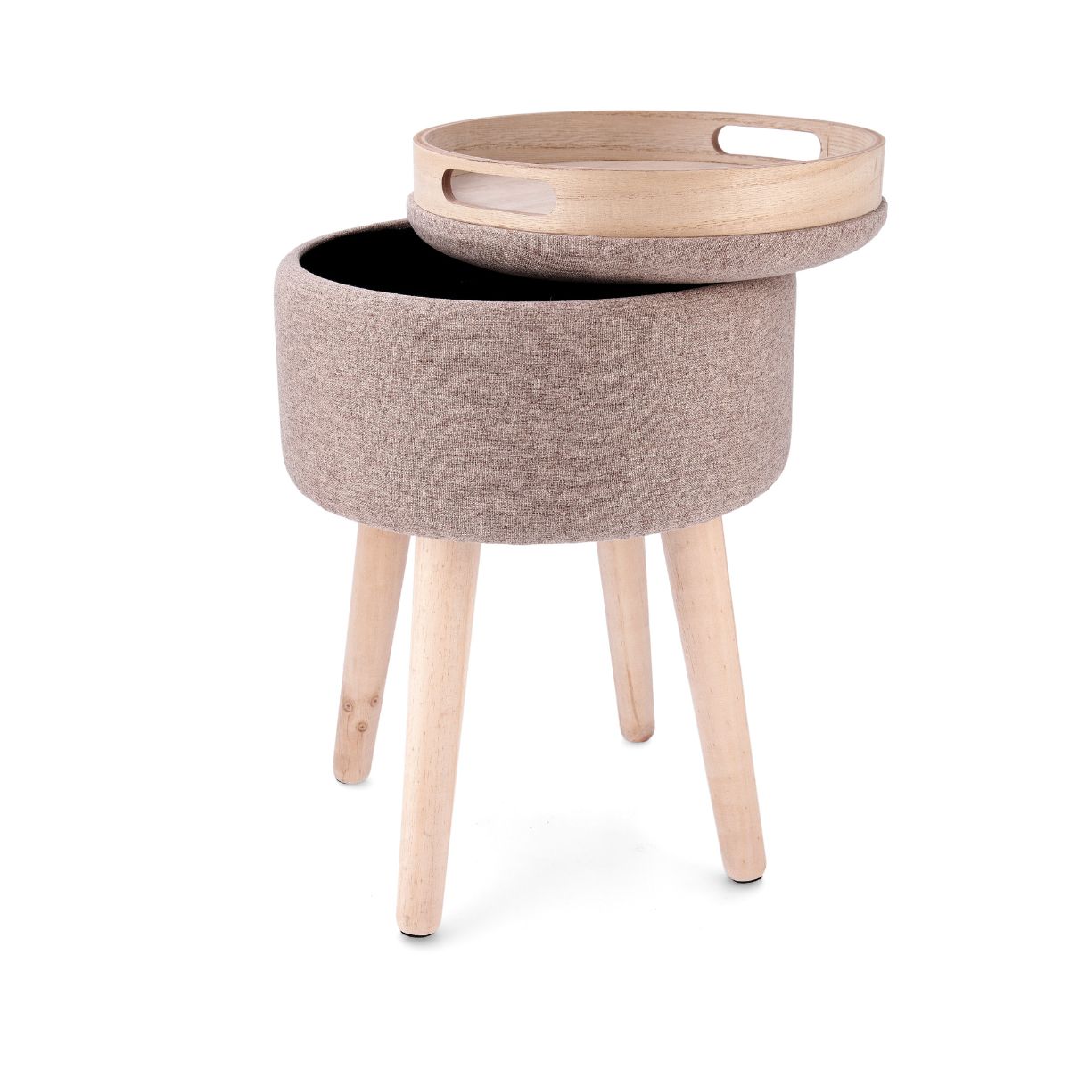 Taburete-MOA-Vinthera-con-almacenamiento-beige-Ø34x45-cm-almacenamiento