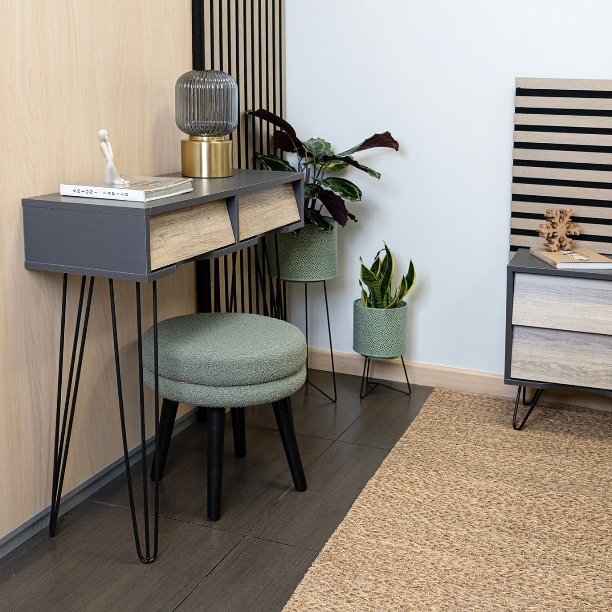 Mueble-recibidor-MOA-Vinthera-2-cajones-negro-natural-76x80x30-cm-lateral