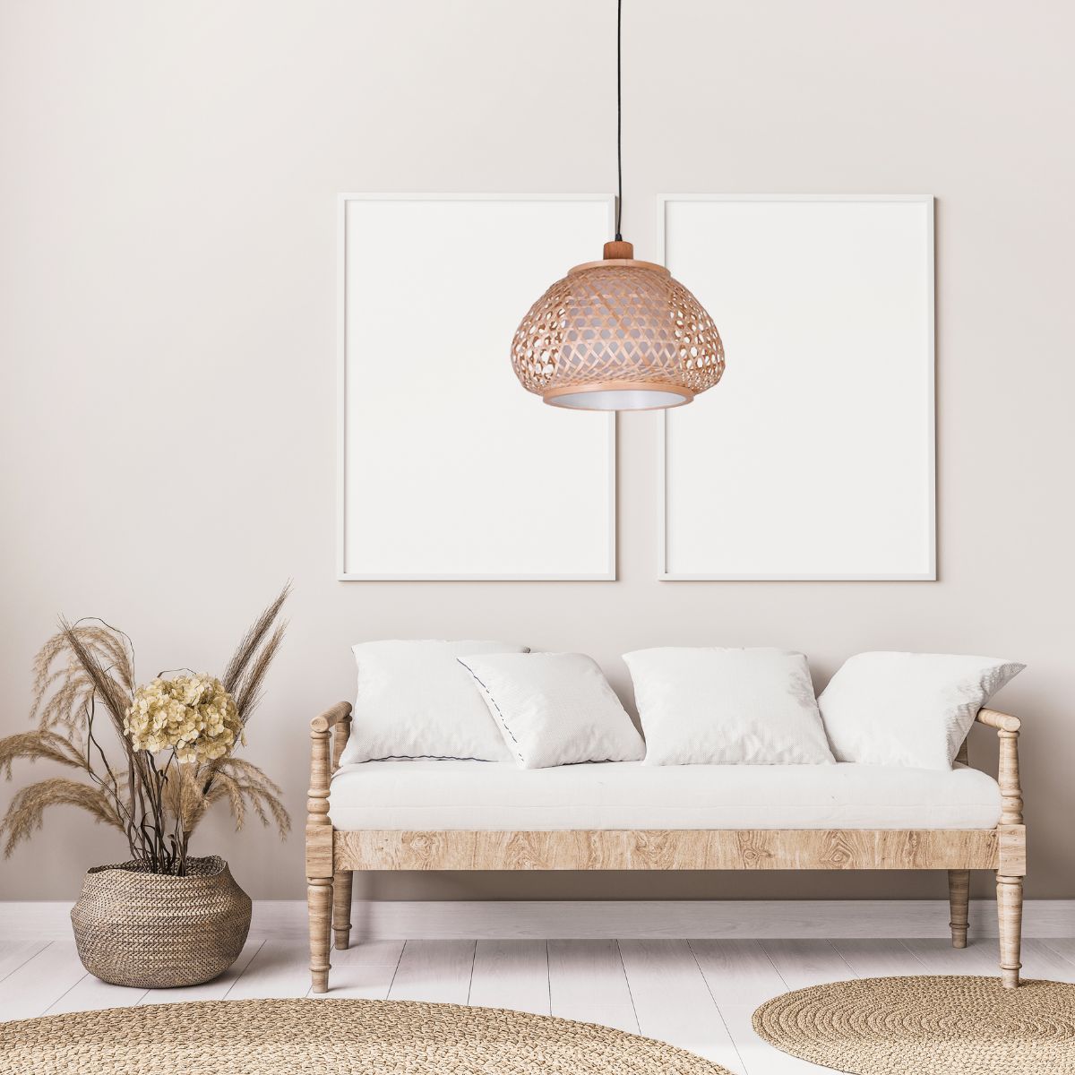 Lampara-de-techo-Java-Bel-Air-40W-altura-regulable-madera