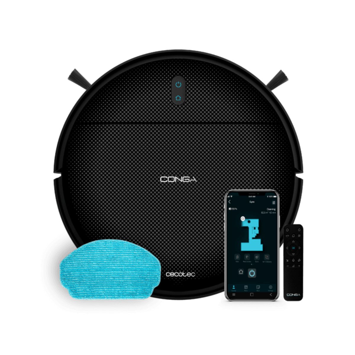 Robot-aspirador-Cecotec-Conga-999-Map-Genesis-2000Pa-2-cepillos-laterales-negro