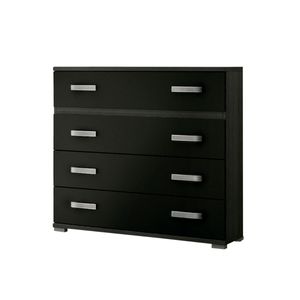 Cómoda Rambla 4 cajones ceniza/negro 89,6x89x39,6 cm