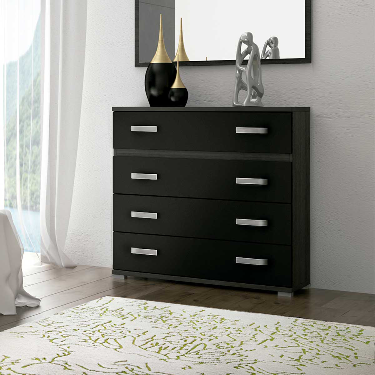 Comoda-Rambla-4-cajones-ceniza-negro-896x89x396-cm