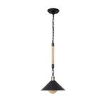 Lampara-de-techo-Soga-Lumit-40W-altura-regulable-negro-natural-Ø30-cm