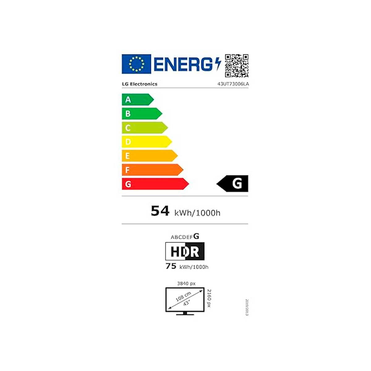 Televisor Smart TV LG 43UT73006LA 4K UHD LED 43’’ webOS24 G negro eficiencia-energetica