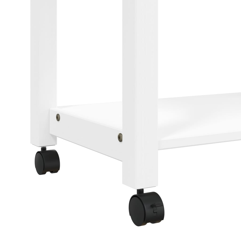 Carrito auxiliar Monza 2 estantes + cajón madera de pino blanco 90x84x40 cm