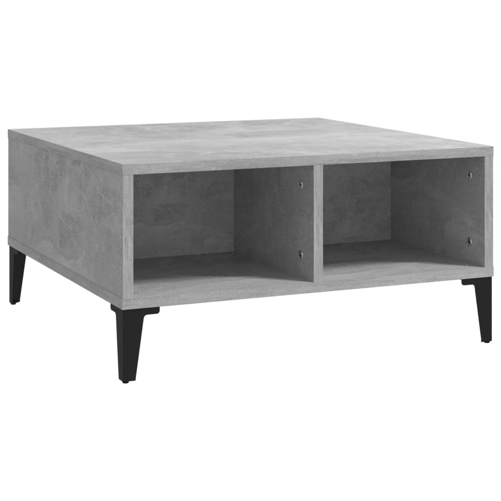 Mesa de centro Okio 2 compartimentos abiertos gris hormigón 30x60x60 cm