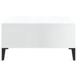 Mesa de centro Okio 2 compartimentos abiertos blanco brillo 30x60x60 cm