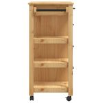 Carrito auxiliar Monza 4 cajones + 2 estantes madera de pino natural 90x84x40 cm