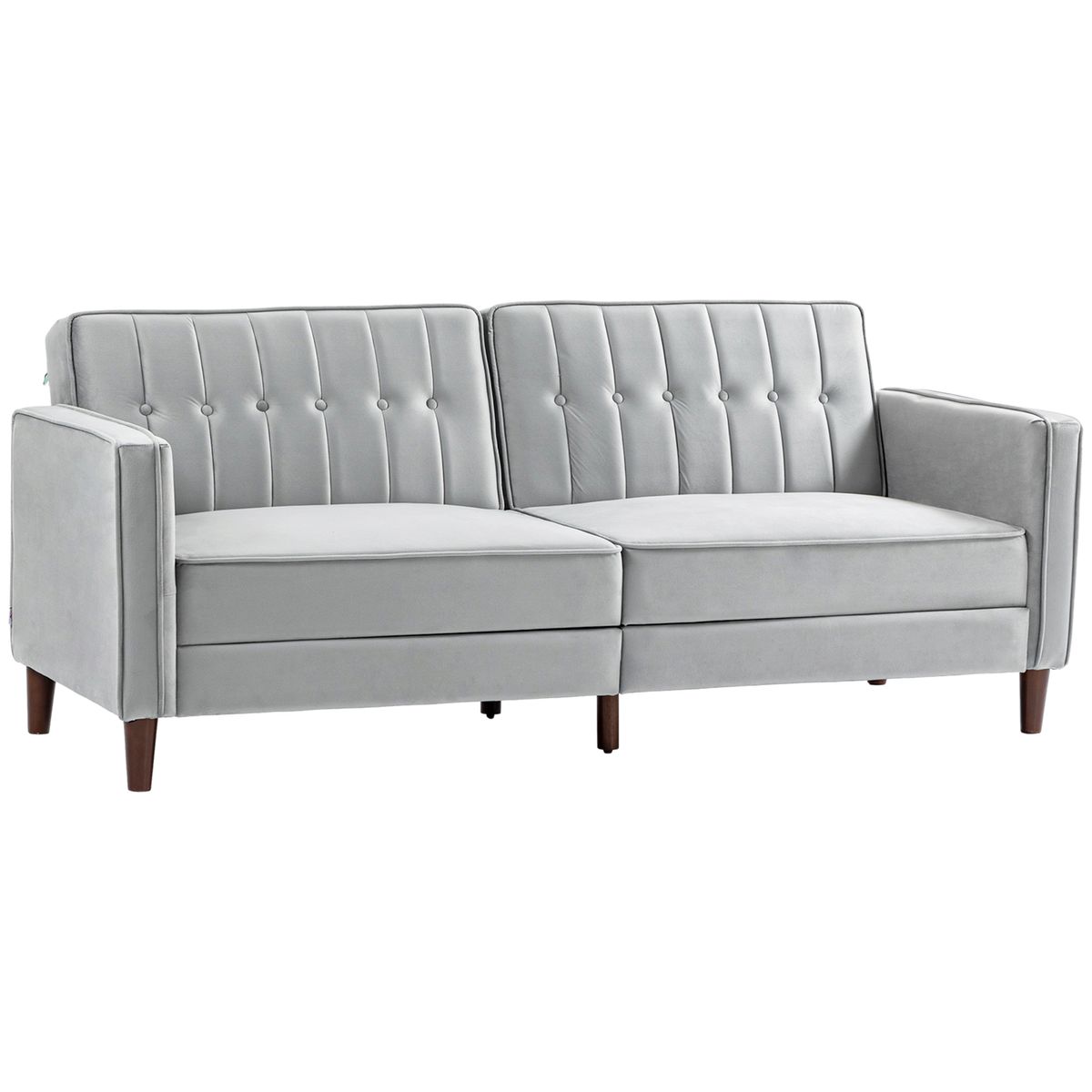 Sofá cama Paulo Homcom 3 plazas respaldo reclinable gris 78,5x189x80,5 cm