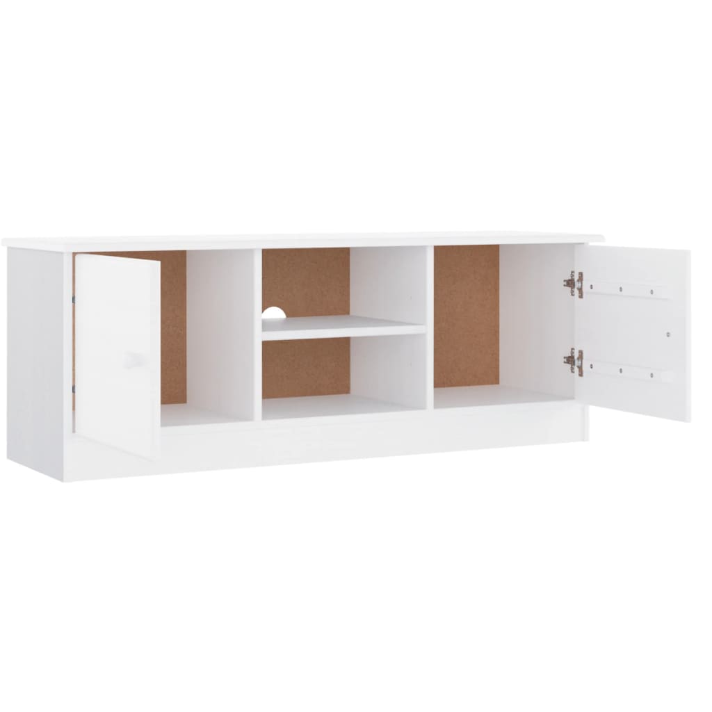 Mueble de TV Orión 2 armarios + 2 compartimentos madera de pino blanco 41x112x35 cm