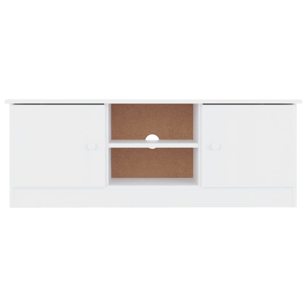 Mueble de TV Orión 2 armarios + 2 compartimentos madera de pino blanco 41x112x35 cm