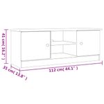 Mueble de TV Orión 2 armarios + 2 compartimentos madera de pino blanco 41x112x35 cm