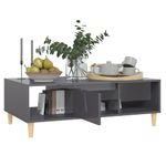 Mesa de centro Körn 2 huecos + 1 puerta gris brillante 35x103,5x60 cm 4