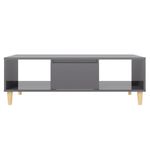 Mesa de centro Körn 2 huecos + 1 puerta gris brillante 35x103,5x60 cm 5