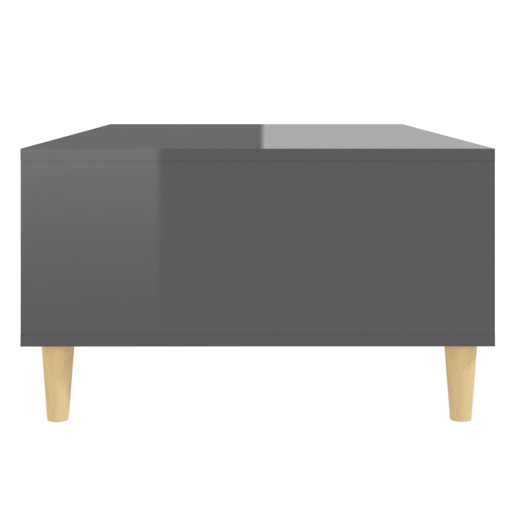 Mesa de centro Körn 2 huecos + 1 puerta gris brillante 35x103,5x60 cm 6