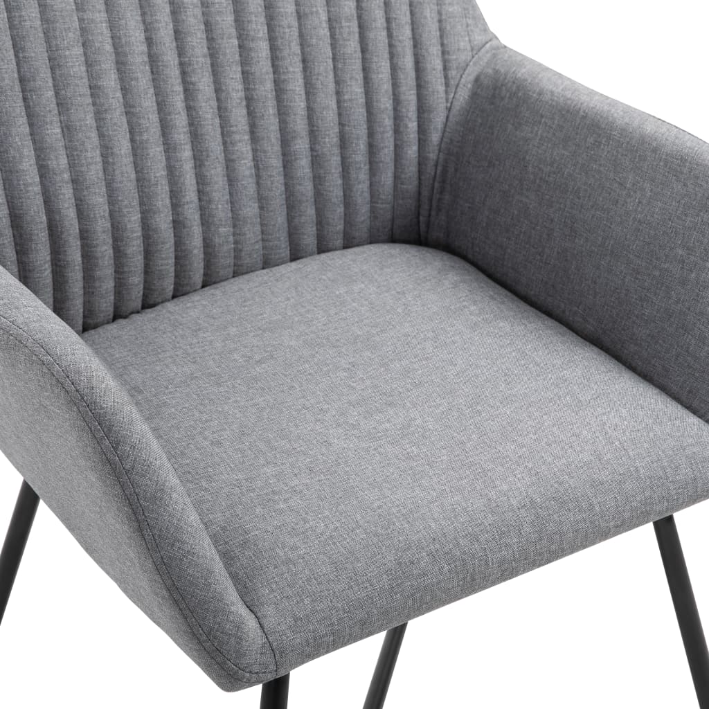 Pack de 6 sillas Kervin con reposabrazos tela gris claro 84x61x61 cm
