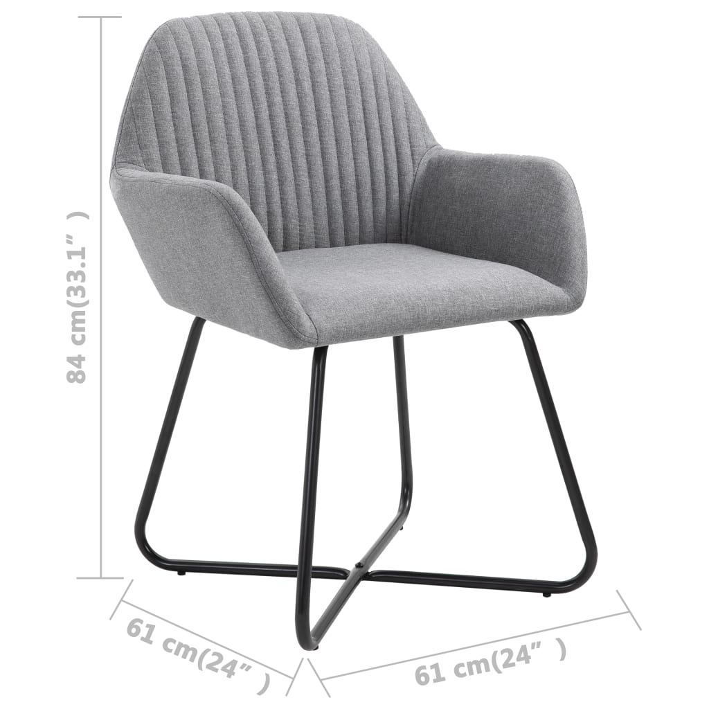 Pack de 6 sillas Kervin con reposabrazos tela gris claro 84x61x61 cm